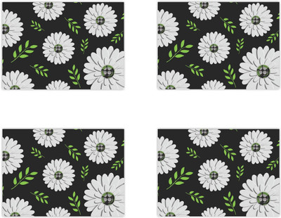 GIFTSMATE Rectangular Pack of 4 Table Placemat(Green, Cotton)