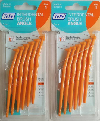 TePe Interdental Brush Angle 0.45mm Extra Soft Toothbrush(Pack of 6)
