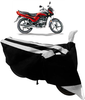 Purpleheart Two Wheeler Cover for Hero(Passion Plus, Black, Silver)