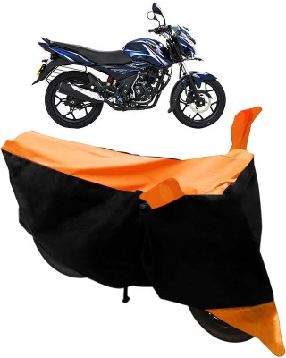 SHOOLIN Two Wheeler Cover for Bajaj(Discover 125 DTS-i, Black, Orange)