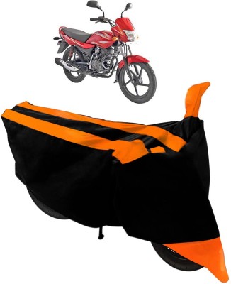 Purpleheart Two Wheeler Cover for Bajaj(Platina 100 DTS-i, Black, Orange)