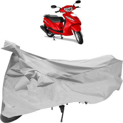 SHOOLIN Two Wheeler Cover for TVS(Wego, Silver)