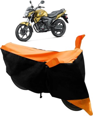 Purpleheart Two Wheeler Cover for Honda(CB Trigger, Black, Orange)