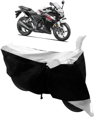 Purpleheart Two Wheeler Cover for Honda(CBR 250R, Black, Silver)