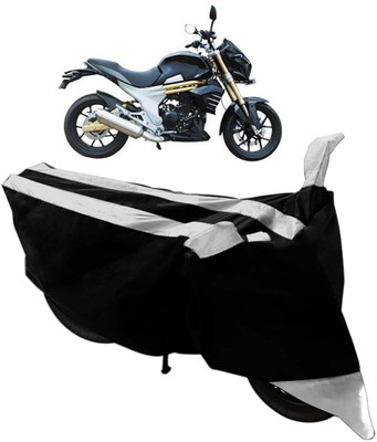 SHOOLIN Two Wheeler Cover for Mahindra(Mojo, Black, Silver)