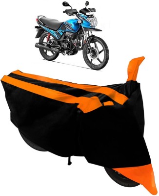 Purpleheart Two Wheeler Cover for Hero(Passion Pro TR, Black, Orange)