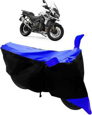 Purpleheart Two Wheeler Cover for Triumph(Tiger 800 XCA, Black, Blue)