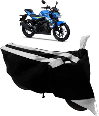 SHOOLIN Two Wheeler Cover for Suzuki(GSX, Black, Silver)