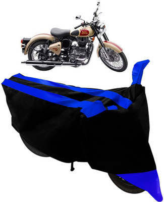 Flipkart SmartBuy Two Wheeler Cover for Royal Enfield(Bullet 500, Black, Blue)