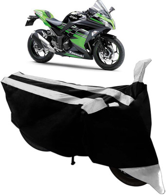 Purpleheart Two Wheeler Cover for Kawasaki(Ninja, Black, Silver)