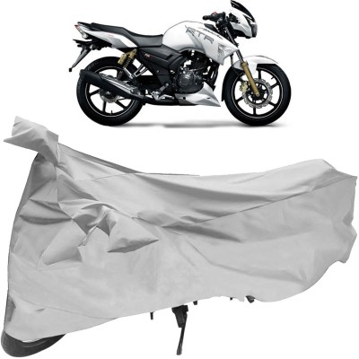 Purpleheart Two Wheeler Cover for TVS(Apache RTR 180, Silver)