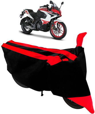 SHOOLIN Two Wheeler Cover for Bajaj(Pulsar RS 200, Black, Red)
