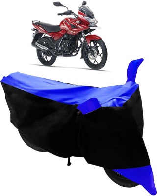 Purpleheart Two Wheeler Cover for Bajaj(Discover 150 f, Black, Blue)