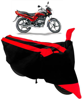 Purpleheart Two Wheeler Cover for Hero(Passion Plus, Black, Red)
