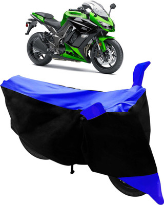 Flipkart SmartBuy Two Wheeler Cover for Kawasaki(Z250, Black, Blue)