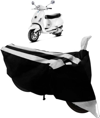 SHOOLIN Two Wheeler Cover for Piaggio(Vespa LX, Black, Silver)