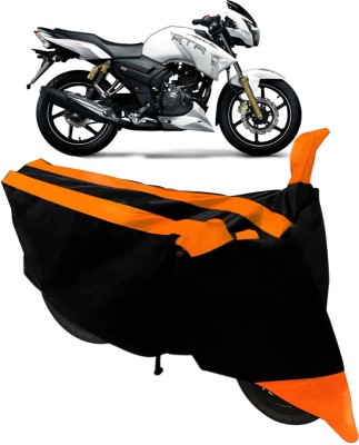 Purpleheart Two Wheeler Cover for TVS(Apache RTR 180, Black, Orange)