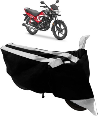 SHOOLIN Two Wheeler Cover for Honda(Dream Yuga, Black, Silver)