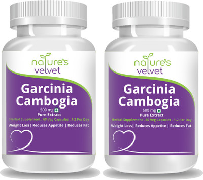 

Natures Velvet Lifecare Garcinia Cambogia Pure Extract 500 mg, 60 Veggie Capsules - Pack of 2(500 mg)
