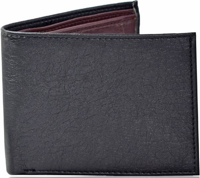 Nishu India Men Black Artificial Leather Wallet(5 Card Slots)