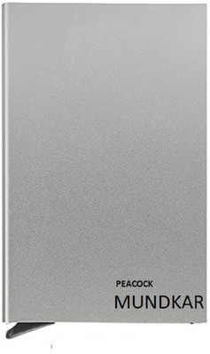 Peacock Mundkar Boys Silver Artificial Leather Card Holder(8 Card Slots), Sliver