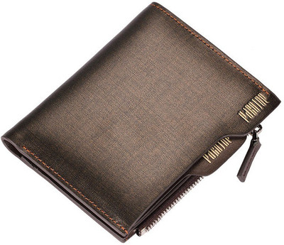 

Pabojoe Men Casual Brown Genuine Leather Wallet(9 Card Slots), Brown-vertical
