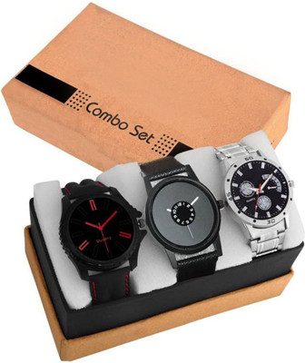 LOREO Combo Set Of Three Boys Analog Watch  - For Men