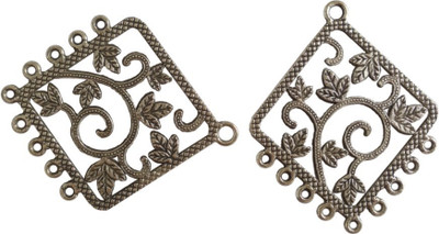 

Aumni Crafts Jewellery Making Metal Alloy Connectors for earrings & pendant 49x40mm Rhombus Antique Silver Color (Pack of 12 pieces)