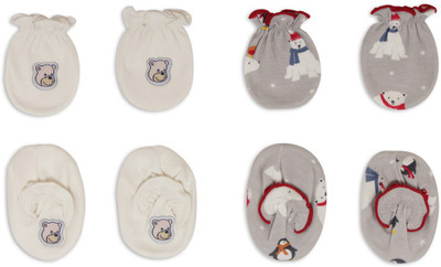 

Pebbles Baby/Infant Cute Printed Mitten & Bootie Combo - Pack of 2(Multicolor)