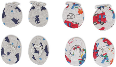 

Pebbles Baby/Infant Cute Printed Winter Mitten & Bootie Combo - Pack of 2(Multicolor)