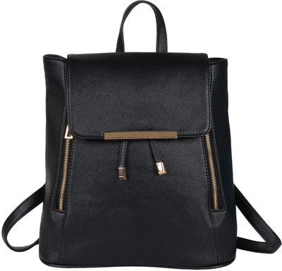 SALEBOX Metal Flap with Magnetic Snap 10 L Backpack(Black)