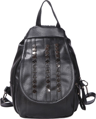 

Bagkok Black PU Backpack 2.5 L Backpack(Black)