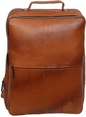 

Zordan Leather Backpack Laptop Bag 15.6 with Expandable Features inches Made in Pure Leather 18 Laptop Backpack(Black), Tan