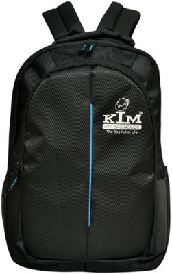 

Kim Bag House Genuine Laptop bag 22 L Laptop Backpack(Black, Blue), Black sky blue