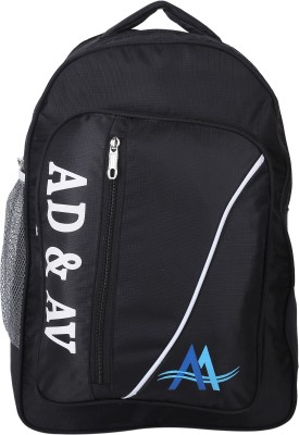 AD & AV 117_SCHOOL_BAG_BLACK_TEDHI_LINE Waterproof School Bag(Black, 25 L)