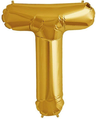 

teple Solid (16 Inch) T Alphabet Balloon Happy Birthday Letter Foil Balloons / Birthday Party Supplies / Happy Birthday Balloons For Party Decoration - Golden Balloon (Gold, Pack of 1) Letter Balloon(Gold, Pack of 1)