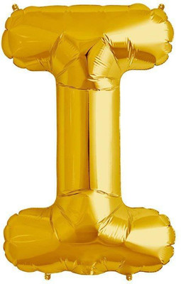

teple Solid (16 Inch) I Alphabet Balloon Happy Birthday Letter Foil Balloons / Birthday Party Supplies / Happy Birthday Balloons For Party Decoration - Golden Balloon (Gold, Pack of 1) Letter Balloon(Gold, Pack of 1)