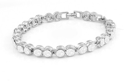 NAKABH Copper, Metal Crystal Silver Bracelet