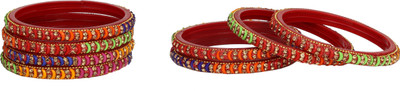 AFAST Glass Enamel Bangle Set(Pack of 8)