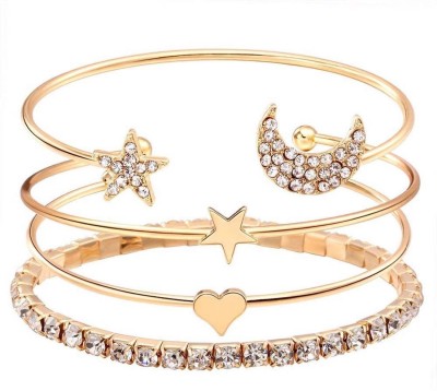 Shining Diva Alloy Cubic Zirconia Gold-plated Bracelet