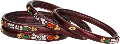 AFAST Glass Enamel Bangle Set(Pack of 4)