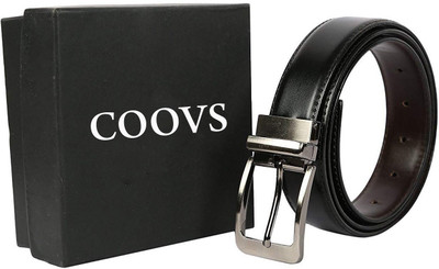 

COOVS Men Formal, Casual Black Artificial Leather Reversible Belt