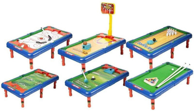 

M-Alive 6 in 1 Action Table Outdoor Indoor Sports Toys with Multiple Gaming Accessories Board Game Board Game
