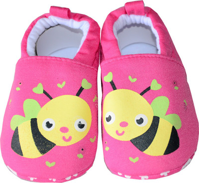 

kids happy Boys & Girls Slip on Casual Boots 4-8 MONTH (BEE) Booties(Toe to Heel Length - 12 cm Pink)