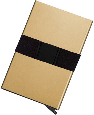 

Flipkart SmartBuy Exclusive RFID Blocking Automatic Pop-Up Money Holding Rubber Band Aluminum Metal Front Pocket Wallet 6 Card Holder(Set of 1, Gold)