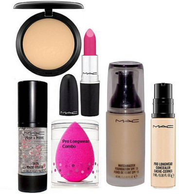 

pro longwear combo Sponge Puff, MatchMaster Foundation SPF 15,Pro longwear Concealer,Face Primer,Candy Yum-Yum Lipstick,Studio Fix Compact(Set of 6)