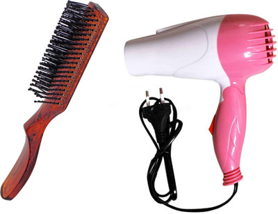

Bueno Combo Of Hair Brush Professional And Saloon Use With Blow Dryer For Wet Hair, Hair Curling Brush, Pack Of 1(Set of 2)