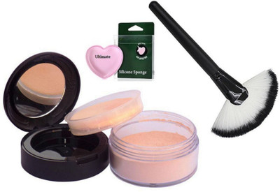 

Ultimate Silicon Puff With Anastasia Beverly Hills Loose Powder Natrural 50 gm & Makeup Brush(Set of 3)