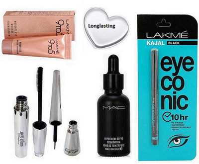

Longlasting Silicon Puff & Hyper Real Foundation , Eyeliner & Mascara, Eyeconic Kaj, 9to5 Mousse Foundation(Set of 6)