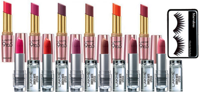 

Marvalous eyelashes with lakme primer matte with enrich matte finish lipstick ( set of 12)(Set of 13)